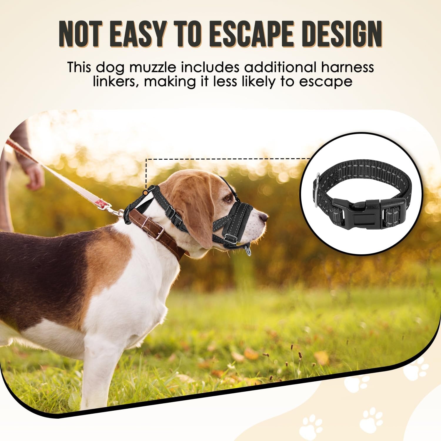 image:imageSlowTon Soft Dog Muzzle Adjustable Padded Nylon Muzzle for Large Medium Dogs Anti Chewing Barking Biting Allow Dog Pant amp Drink Black LBlack with Overhead Strap