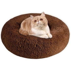 image:imageSlowTon Calming Dog Bed for Small Dogs Cats Donut Cuddler Cozy Warm AntiAnxiety Dog Cat Cushion Mat Ultra Soft Fluffy Plush Round Pet Pillow NonSlip Bottom Machine WashableCoffeeXSmall 20