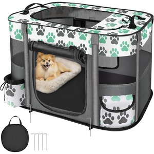 image:imageSlowTon Dog Playpen  Portable Large Cat Pet Playpens for Indoor Outdoor Foldable Pet Crates Kennel House with Carrying Case Breathable Visible Exercise Tent Cage for Puppy Rabbit amp Small Animals M