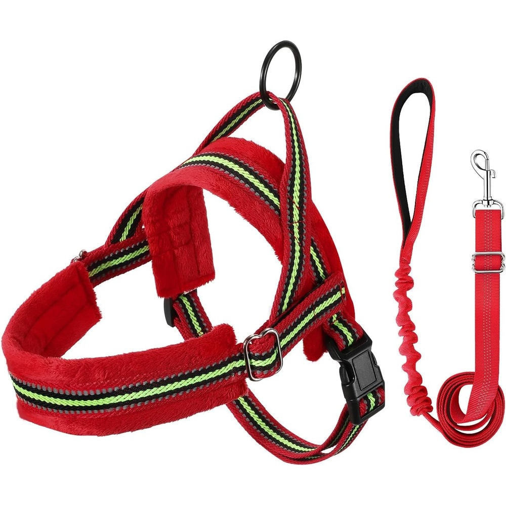 image:imageSlowTon No Pull Small Dog Harness and Leash Set Puppy Soft Vest Harness Neck amp Chest Adjustable Reflective Lightweight Harness amp AntiTwist Pet Lead Combo for Small Medium Dogs OR XXS