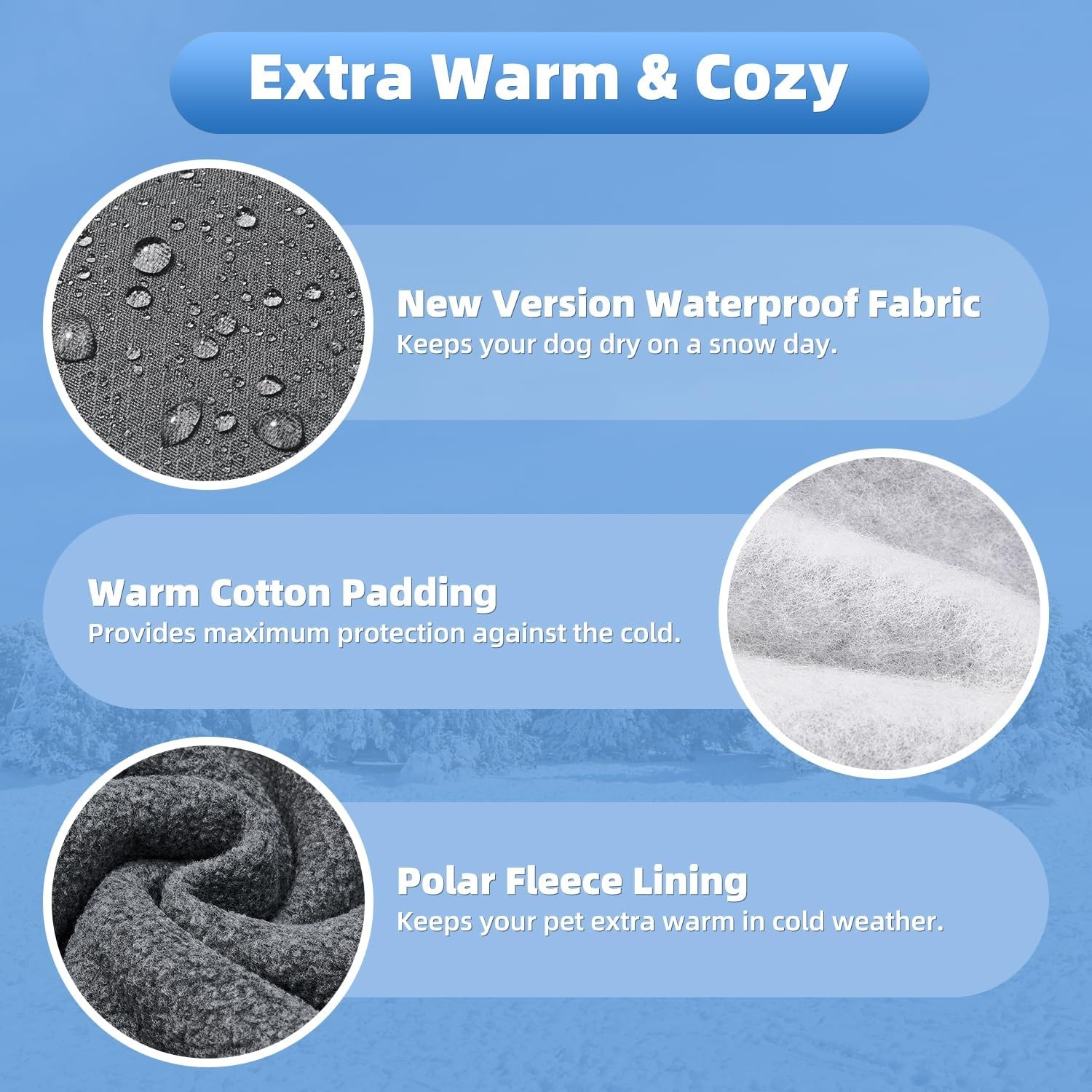 image:imageSlowTon Winter Dog Coat Warm Polar Fleece Lining Doggie Outdoor Jacket with Turtleneck Scarf Reflective Stripe Adjustable Waterproof Windproof Puppy Vest Soft Pet Outfits SGreyAGrey