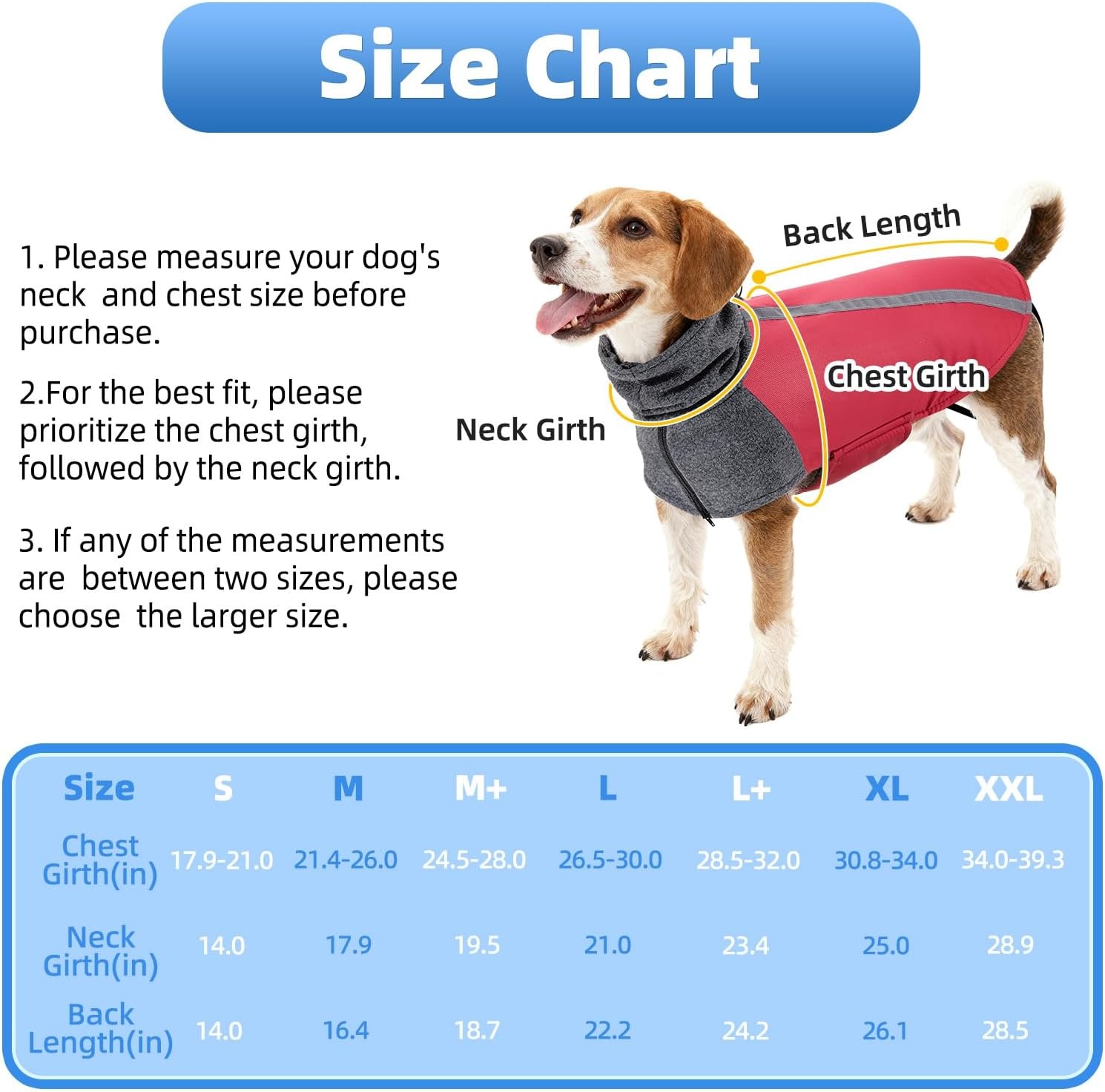 image:imageSlowTon Winter Dog Coat Warm Polar Fleece Lining Doggie Outdoor Jacket with Turtleneck Scarf Reflective Stripe Adjustable Waterproof Windproof Puppy Vest Soft Pet Outfits SGreyBRed