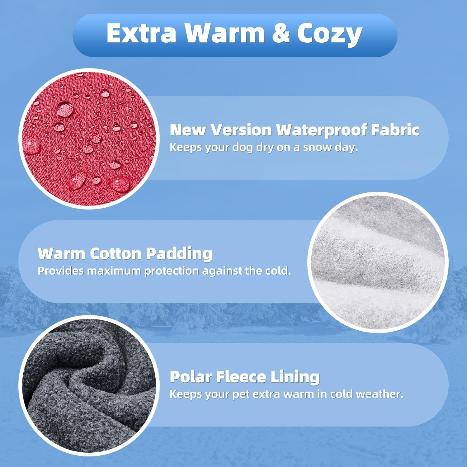 image:imageSlowTon Winter Dog Coat Warm Polar Fleece Lining Doggie Outdoor Jacket with Turtleneck Scarf Reflective Stripe Adjustable Waterproof Windproof Puppy Vest Soft Pet Outfits SGreyBRed