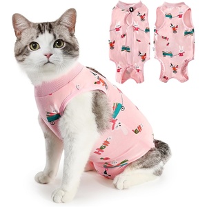 image:imageSlowTon Cat Recovery Suit  Cat Onesie for Cats After Surgery Female Male Kitten Clothes Cats Surgical Spay Suit Abdominal Wounds ECollar Alternative Bodysuit Shirt AntiLicking Blue FlowerS1Pink