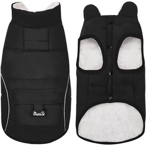 image:imageSlowTon Dog Coat  Warm Dog Winter Coat Waterproof Reflective Winter Jacket with Pocket Puppy Fleece Vest Pet Apparel Cold Weather Clothes for Small Medium Large Dogs Boy Girl Red S3Black