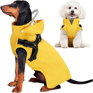 image:imageSlowTon Dog Raincoat Waterproof  Dog Rain Jacket with Harness and Hood Lightweight Reflective Dogs Rain Coat for Large Medium Small Dogs Girl Boy Puppy Poncho Pet Clothes Yellow MYellow