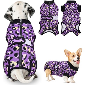image:imageSlowTon Recovery Suit for Dogs  Dog Surgery Suit Female Spay Male Neuter Dog Surgery Recovery Suit with Zipper Pet Surgical Onesies Bodysuit Abdominal Wound Bandages Pink Leopard S2Purple Leopard