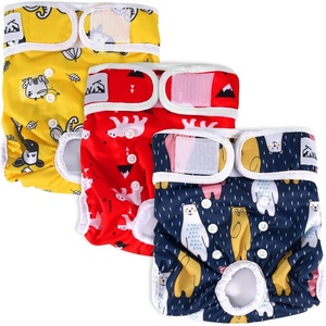 image:imageSlowTon Washable Dog Diapers Female  3 Pack No Leak Reusable Doggie Puppy Diaper with Adjustable Buttons Comfortable Female Dog Diapers for Heat Cycle Period Small Medium Large Dogs XSCAnimal