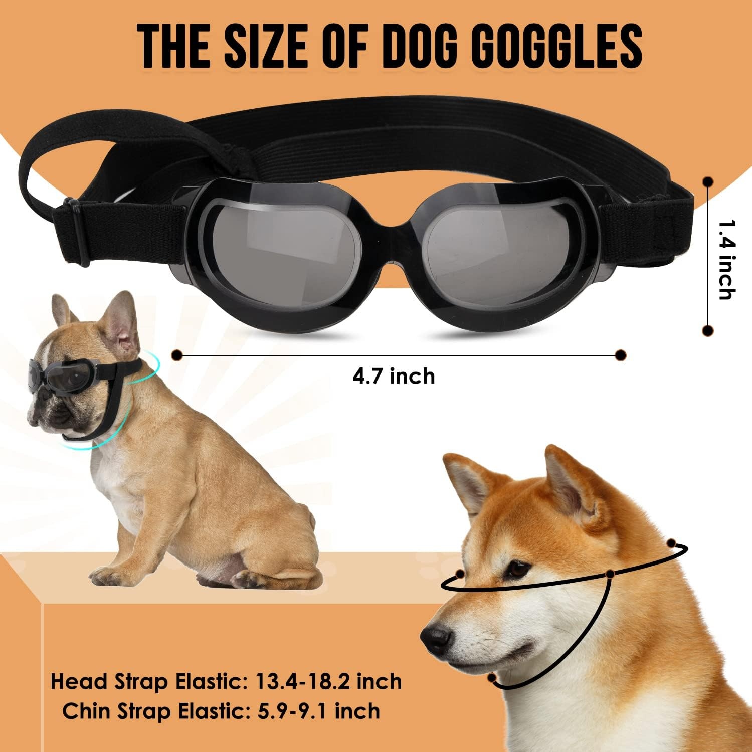 image:imageSlowTon Dog Helmet and Goggles UV Protection Doggy Sunglasses Dog Glasses Pet Motorcycle Helmet Hat with Ear Holes Adjustable Belt Safety Hat for Small Medium Large Dogs Puppy Riding Black M1Black