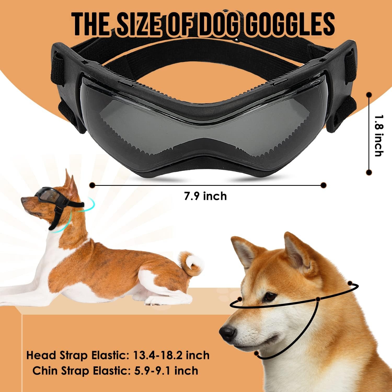 image:imageSlowTon Dog Helmet and Goggles UV Protection Doggy Sunglasses Dog Glasses Pet Motorcycle Helmet Hat with Ear Holes Adjustable Belt Safety Hat for Small Medium Large Dogs Puppy Riding Black M1Black