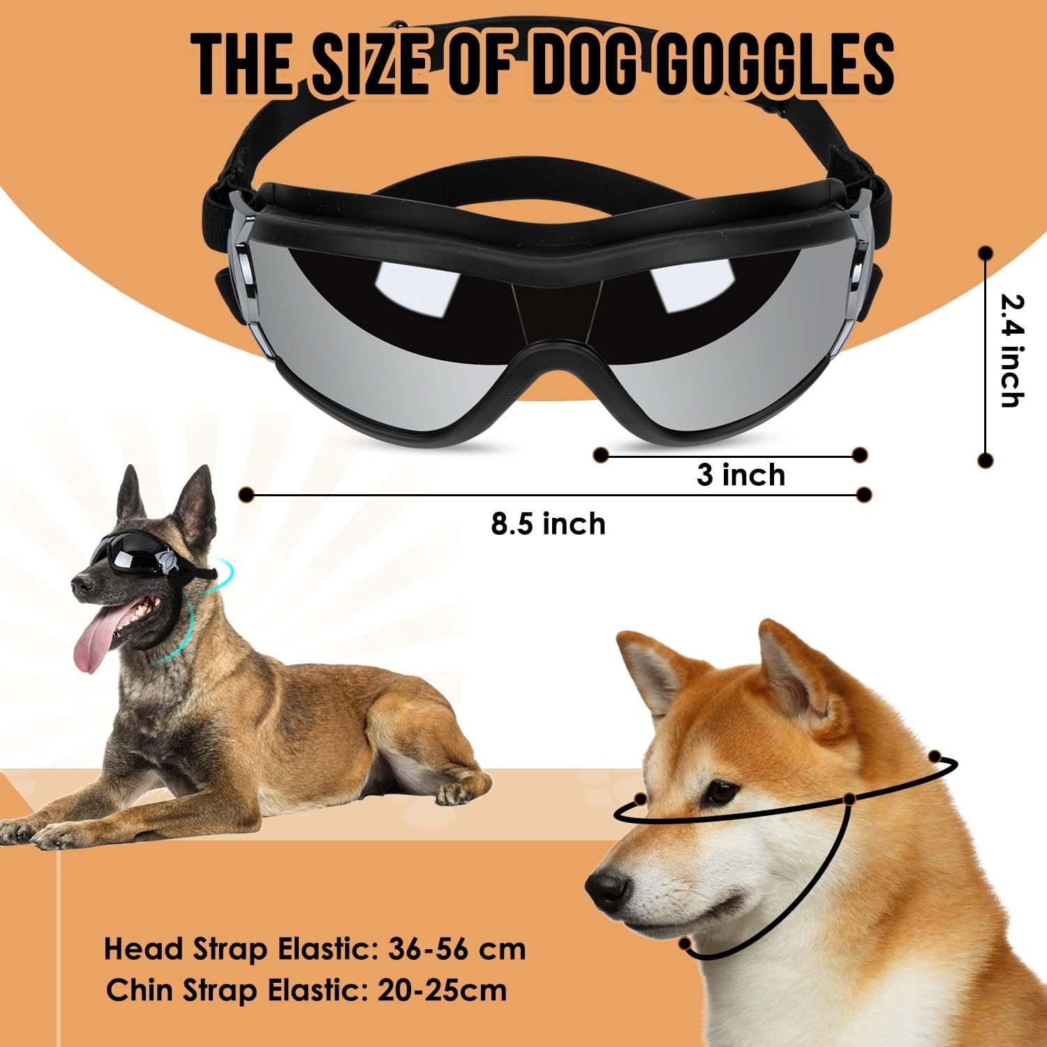 image:imageSlowTon Dog Helmet and Goggles UV Protection Doggy Sunglasses Dog Glasses Pet Motorcycle Helmet Hat with Ear Holes Adjustable Belt Safety Hat for Small Medium Large Dogs Puppy Riding Black M1Black