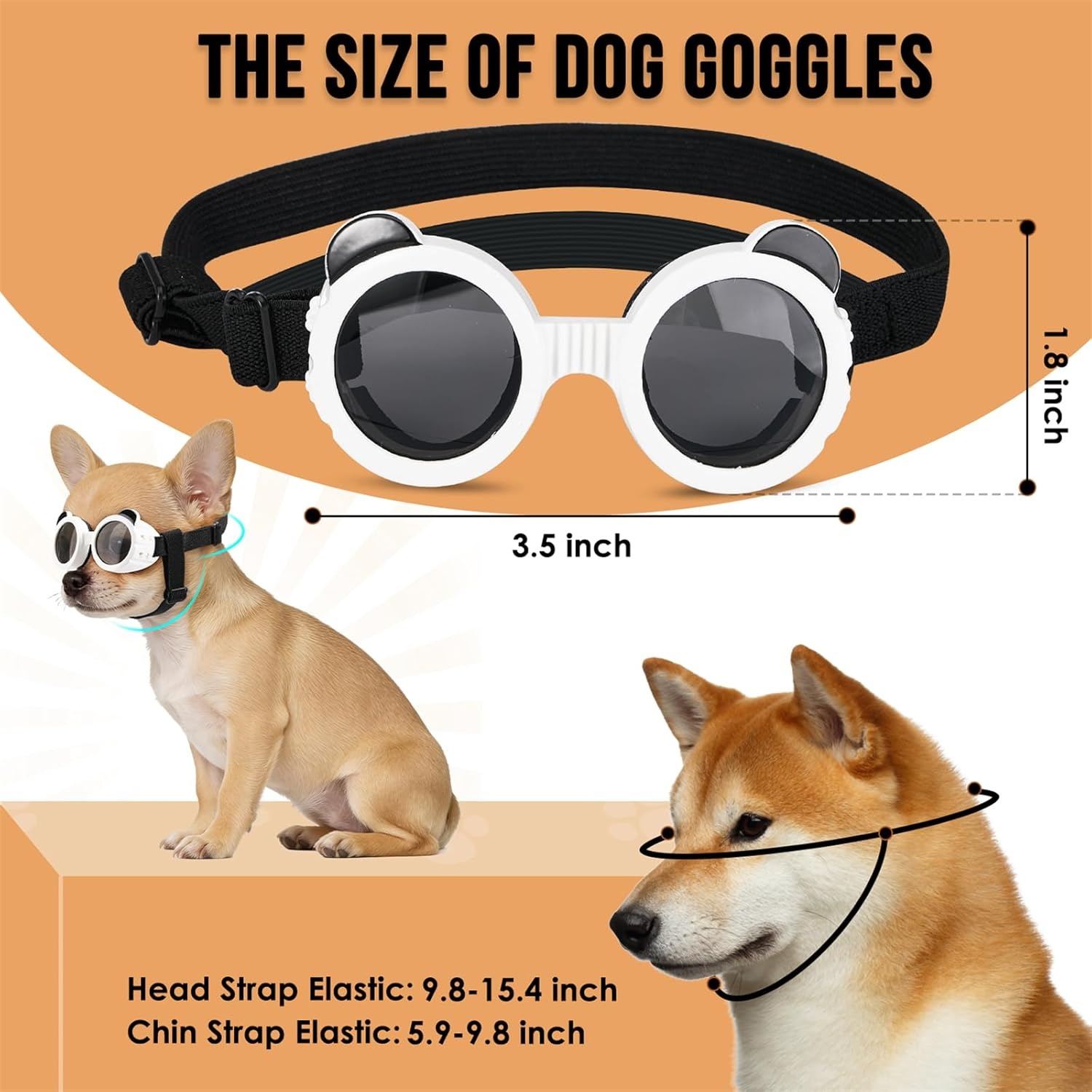 image:imageSlowTon Dog Helmet and Goggles UV Protection Doggy Sunglasses Dog Glasses Pet Motorcycle Helmet Hat with Ear Holes Adjustable Belt Safety Hat for Small Medium Large Dogs Puppy Riding Black M1Black