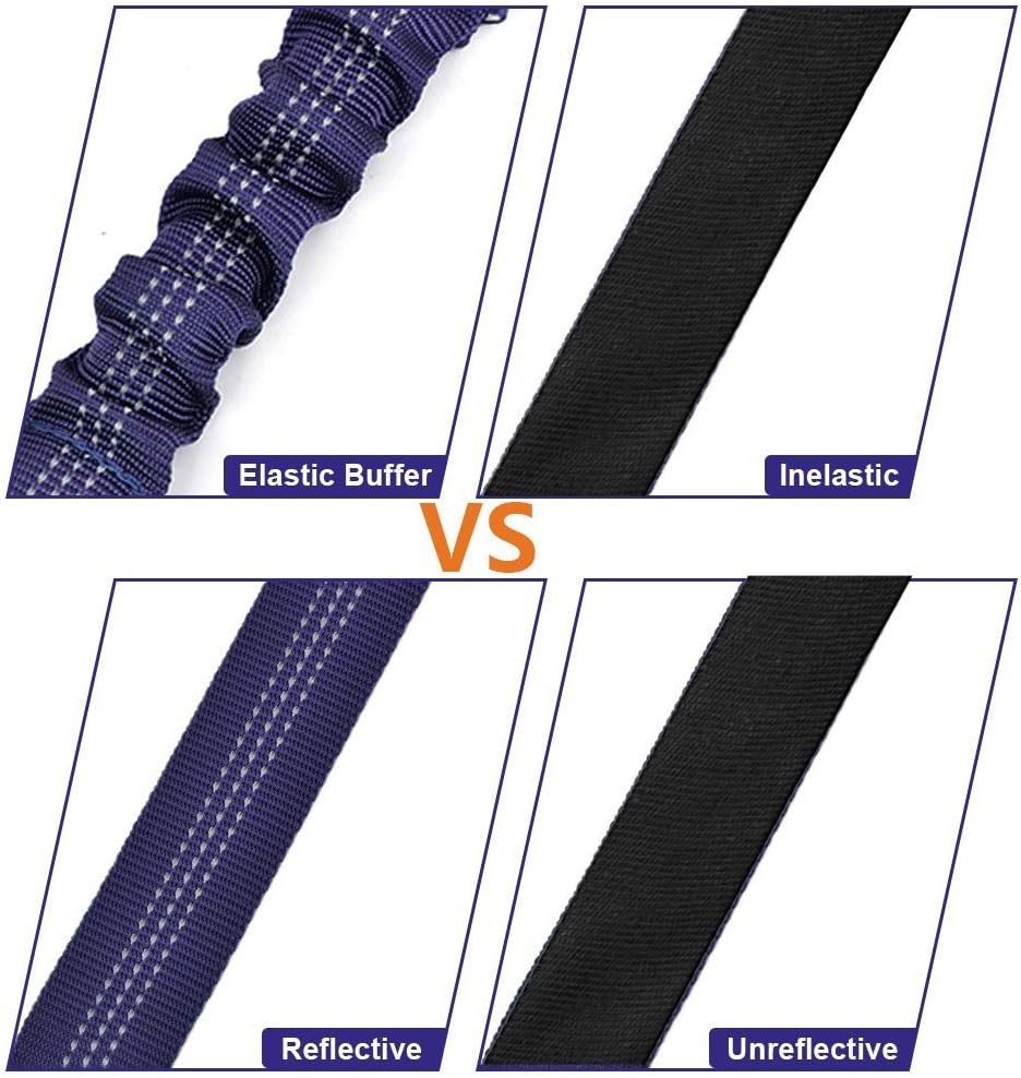 image:imageSlowTon Dog Seat Belt Double Dog Seatbelt Adjustable Vehicle Safety Leash with Elastic Bungee Buffer Reflective No Tangle Y Shape Two Dog Harness Seat Belt Splitter for Pets Car Trip Black SKBlue