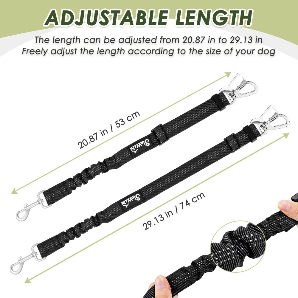 image:imageSlowTon Dog Seat Belt Harness for Car Dog Car Harness Adjustable Mesh Breathable amp Dog Seatbelt Safety Tether with Elastic Bungee for Small Medium Large PetsBlack Double Clip MCFuchsia