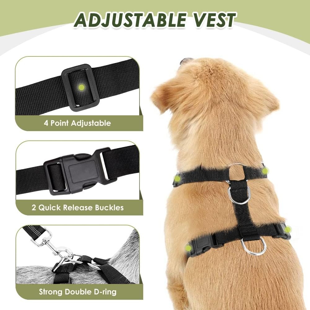 image:imageSlowTon Dog Seat Belt Harness for Car Dog Car Harness Adjustable Mesh Breathable amp Dog Seatbelt Safety Tether with Elastic Bungee for Small Medium Large PetsBlack Double Clip MRRedSingle Clip