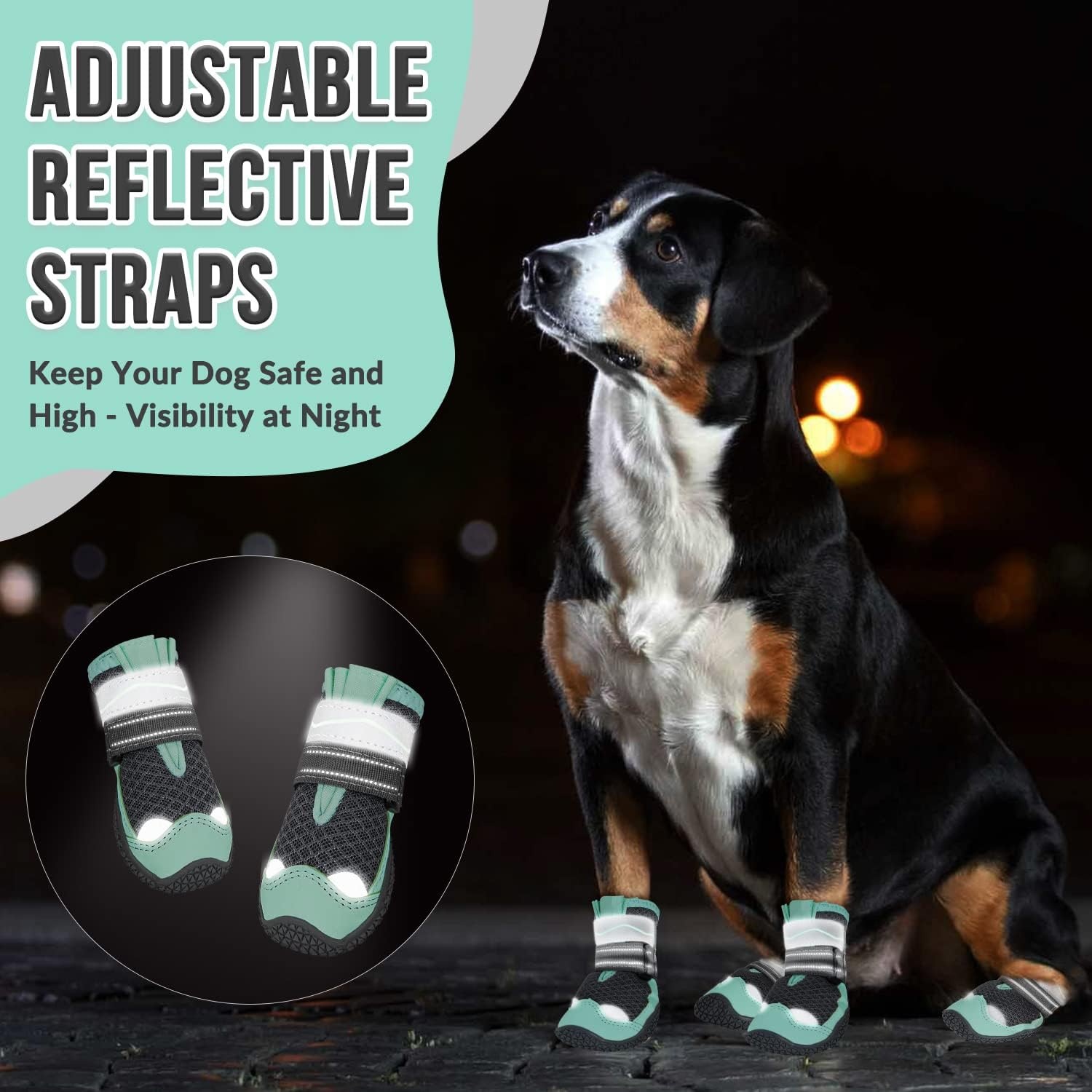 image:imageSlowTon Dog Shoes for Large Small Medium Dogs Waterproof Dog Boots for Summer Hot Pavement Paw Protector for Outdoor Walking Winter Snow AntiSlip Rubber Dog Booties for Hardwood Floor B 6BGrey