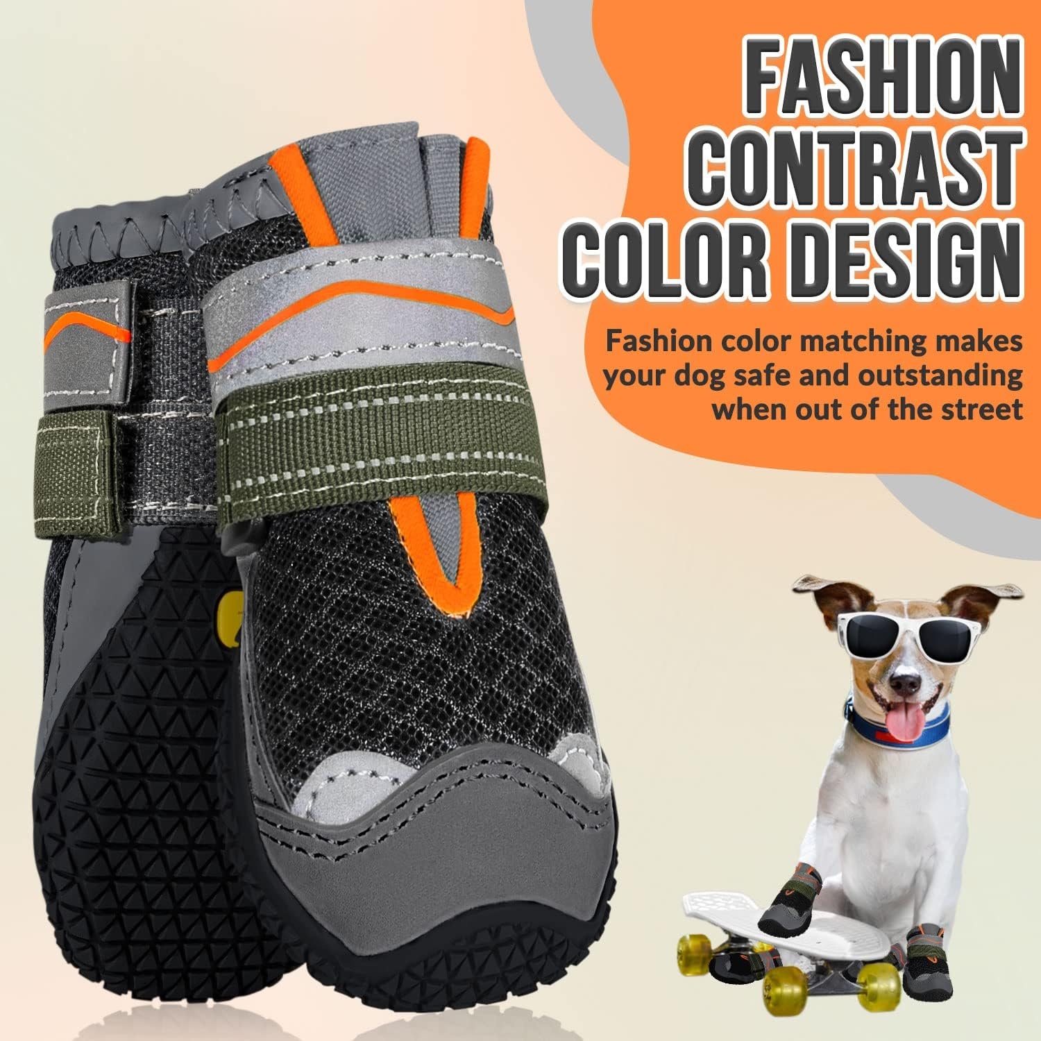 image:imageSlowTon Dog Shoes for Large Small Medium Dogs Waterproof Dog Boots for Summer Hot Pavement Paw Protector for Outdoor Walking Winter Snow AntiSlip Rubber Dog Booties for Hardwood Floor B 6BBlack