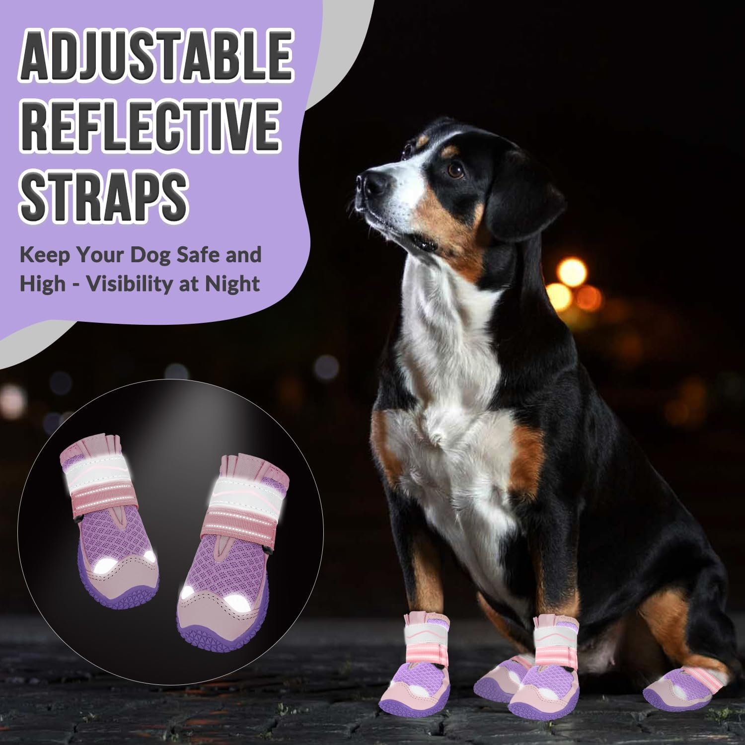 image:imageSlowTon Dog Shoes for Large Small Medium Dogs Waterproof Dog Boots for Summer Hot Pavement Paw Protector for Outdoor Walking Winter Snow AntiSlip Rubber Dog Booties for Hardwood Floor B 6CBaby Pink