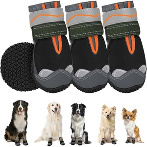 image:imageSlowTon Dog Shoes for Large Small Medium Dogs  Waterproof Dog Boots for Summer Hot Pavement Paw Protector for Outdoor Walking Winter Snow AntiSlip Rubber Dog Booties for Hardwood Floor B 6EBlack Waterproof