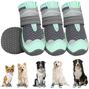 image:imageSlowTon Dog Shoes for Large Small Medium Dogs  Waterproof Dog Boots for Summer Hot Pavement Paw Protector for Outdoor Walking Winter Snow AntiSlip Rubber Dog Booties for Hardwood Floor B 6AGreen
