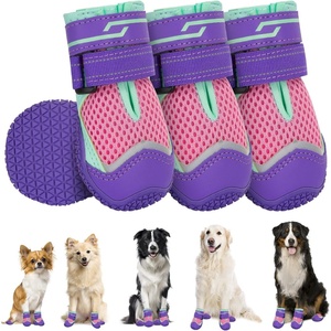image:imageSlowTon Dog Shoes for Large Small Medium Dogs  Waterproof Dog Boots for Summer Hot Pavement Paw Protector for Outdoor Walking Winter Snow AntiSlip Rubber Dog Booties for Hardwood Floor B 6CPink
