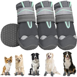 image:imageSlowTon Dog Shoes for Large Small Medium Dogs  Waterproof Dog Boots for Summer Hot Pavement Paw Protector for Outdoor Walking Winter Snow AntiSlip Rubber Dog Booties for Hardwood Floor B 6EGrey Waterproof