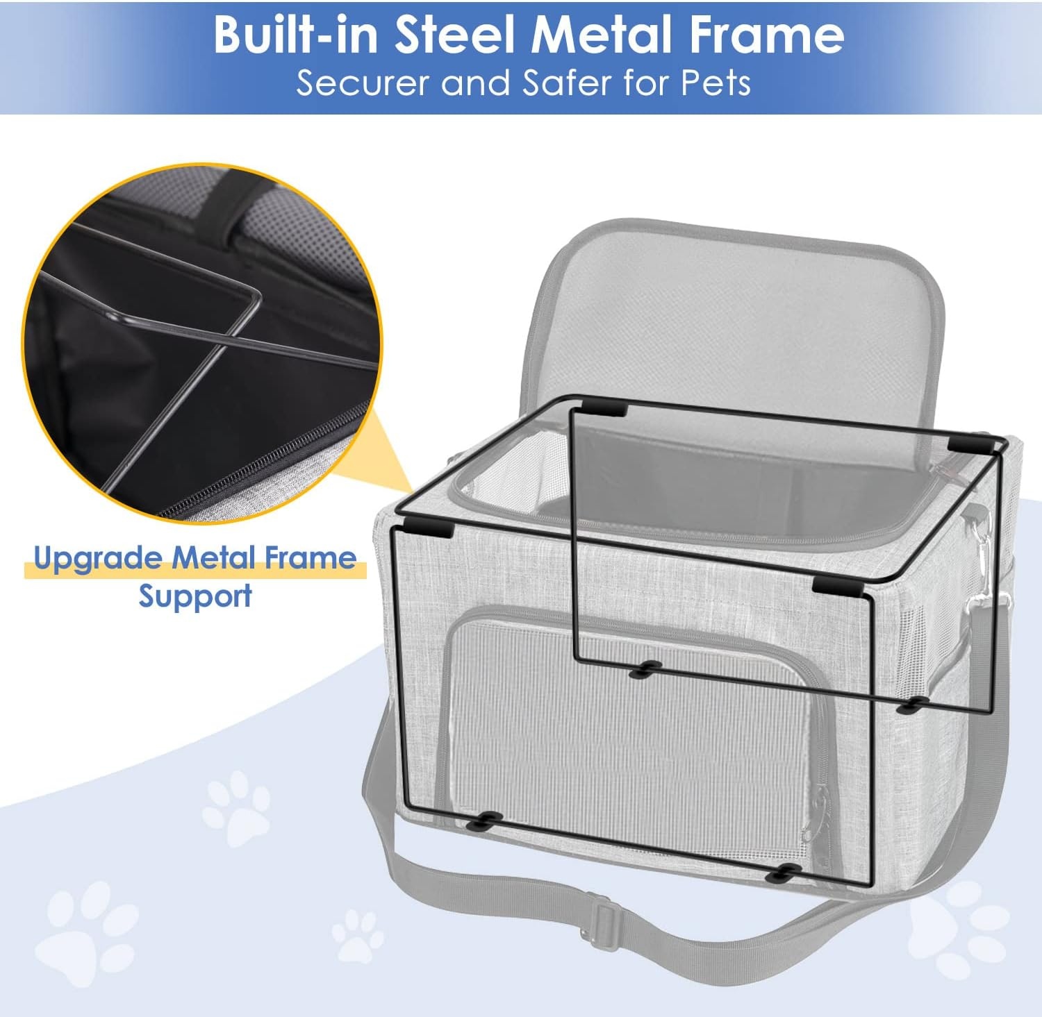 image:imageSlowTon Dog Booster Car Seat Reinforce Metal Frame Safe Pet Car Seat with Seatbelt amp Waterproof Pee Pad amp Top Cover Portable Collapsible Puppy Carrier Bag for Small Medium Dogs Cats up to 15lbsWith Padded Mat