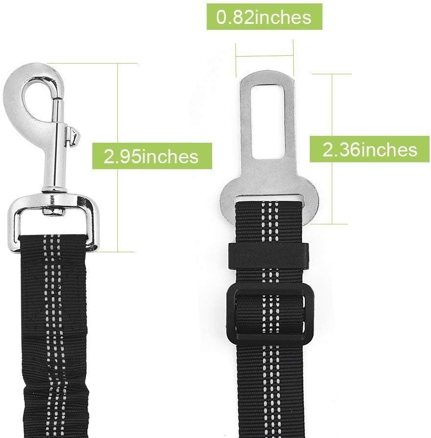 image:imageSlowTon Dog Seat Belt Harness for Car Dog Car Harness Adjustable Mesh Breathable amp Dog Seatbelt Safety Tether with Elastic Bungee for Small Medium Large PetsBlack Double Clip XXXSRBlueSingle Clip