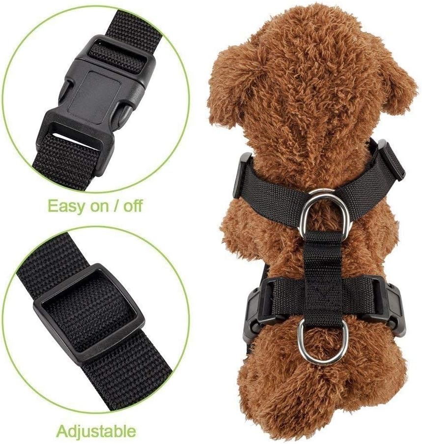 image:imageSlowTon Dog Seat Belt Harness for Car Dog Car Harness Adjustable Mesh Breathable amp Dog Seatbelt Safety Tether with Elastic Bungee for Small Medium Large PetsBlack Double Clip XXXSRBlueSingle Clip