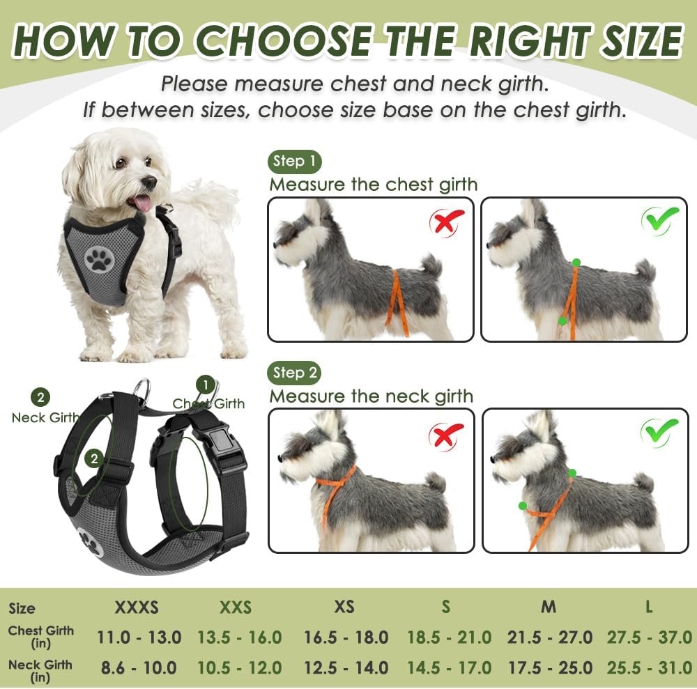image:imageSlowTon Dog Seat Belt Harness for Car Dog Car Harness Adjustable Mesh Breathable amp Dog Seatbelt Safety Tether with Elastic Bungee for Small Medium Large PetsBlack Double Clip XXXSNGrey