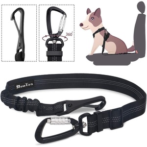 image:imageSlowTon Dog Car Seat Belt Pet Seatbelt Clip Tether Puppy Safety Latch Bar Attachment Harness Leash Small Medium Large Dogs Adjustable Restraint Lockable Swivel Carabiner for Doggie Travel 1PCB
