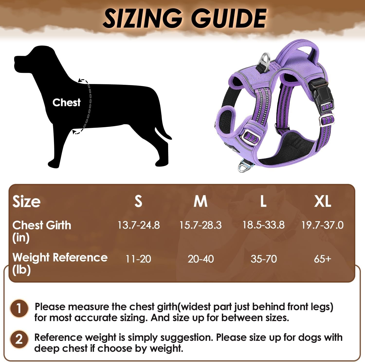 image:imageSlowTon No Pull Dog Harness Heavy Duty No Choke Pet Harness with 2 Leash Clips and Easy Control Vertical Handle Adjustable Soft Padded Dog Vest for Small Medium and Large DogsYellow Camo LargeDPurple
