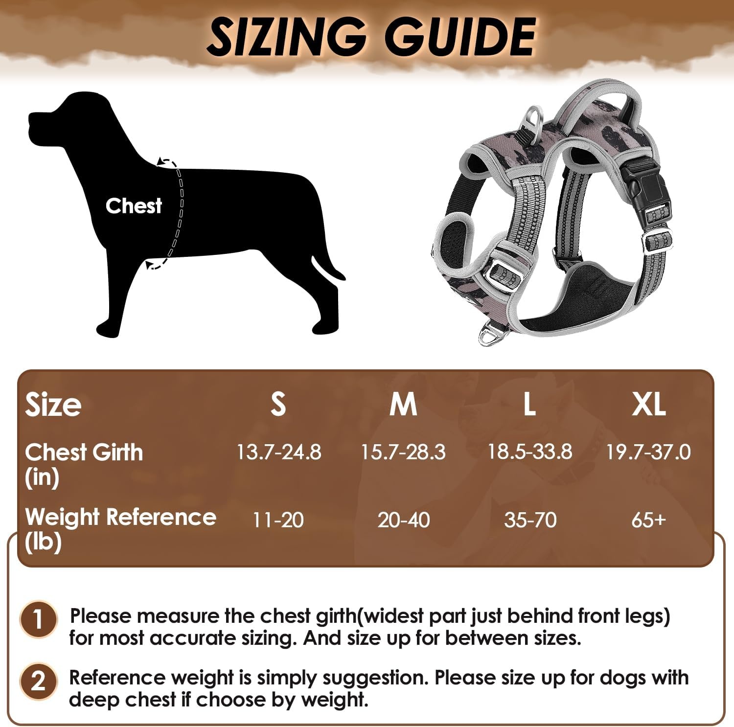 image:imageSlowTon No Pull Dog Harness Heavy Duty No Choke Pet Harness with 2 Leash Clips and Easy Control Vertical Handle Adjustable Soft Padded Dog Vest for Small Medium and Large DogsYellow Camo LargeGGray Camouflage