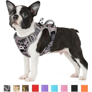 image:imageSlowTon No Pull Dog Harness Heavy Duty No Choke Pet Harness with 2 Leash Clips and Easy Control Vertical Handle Adjustable Soft Padded Dog Vest for Small Medium and Large DogsYellow Camo LargeGGray Camouflage