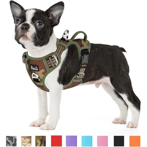 image:imageSlowTon No Pull Dog Harness Heavy Duty No Choke Pet Harness with 2 Leash Clips and Easy Control Vertical Handle Adjustable Soft Padded Dog Vest for Small Medium and Large DogsYellow Camo LargeHGreen Camouflage