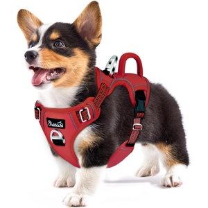 image:imageSlowTon No Pull Dog Harness Heavy Duty No Choke Pet Harness with 2 Leash Clips and Easy Control Vertical Handle Adjustable Soft Padded Dog Vest for Small Medium and Large DogsYellow Camo LargeCRed