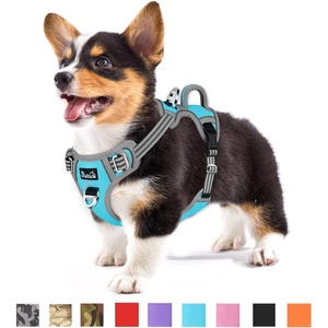 image:imageSlowTon No Pull Dog Harness Heavy Duty No Choke Pet Harness with 2 Leash Clips and Easy Control Vertical Handle Adjustable Soft Padded Dog Vest for Small Medium and Large DogsYellow Camo LargeFBlue