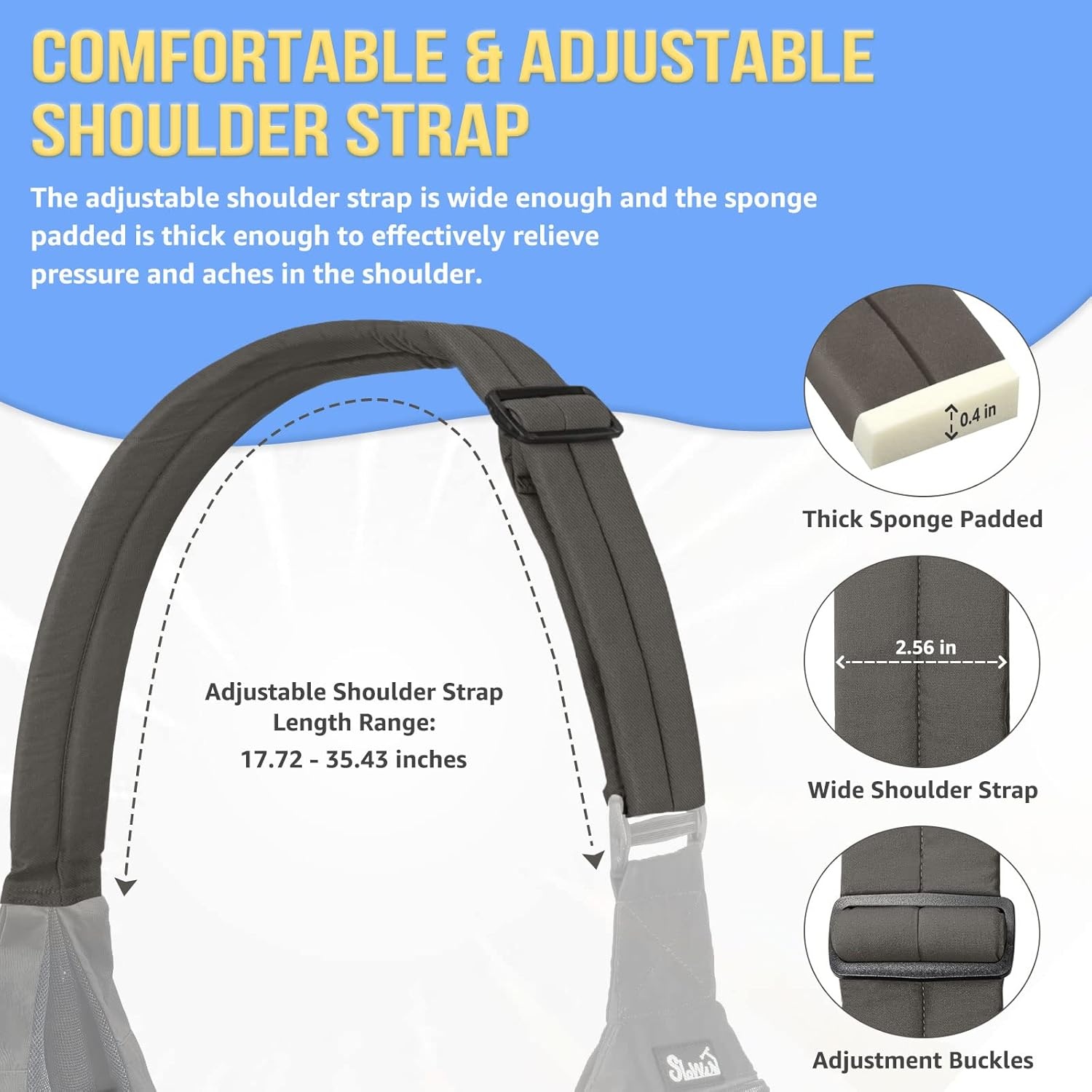 image:imageSlowTon Dog Carrier Sling Hard Bottom Support Dog Carriers for Small Dogs with Adjustable Padded Shoudler Strap Dog Purse for Puppy Cat Pet with Drawstring Opening Storage Zipper Pockets GreyGrey