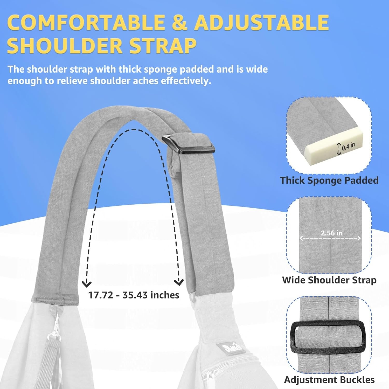 image:imageSlowTon Dog Carrier Sling Thick Padded Shoulder Strap Adjustable Dog Carriers for Small Dogs Puppy Carrier Purse for Pet Cat with Front Zipper Pocket Safety Belt Machine Washable Navy Knitted SDLight Grey Knitted Fabric