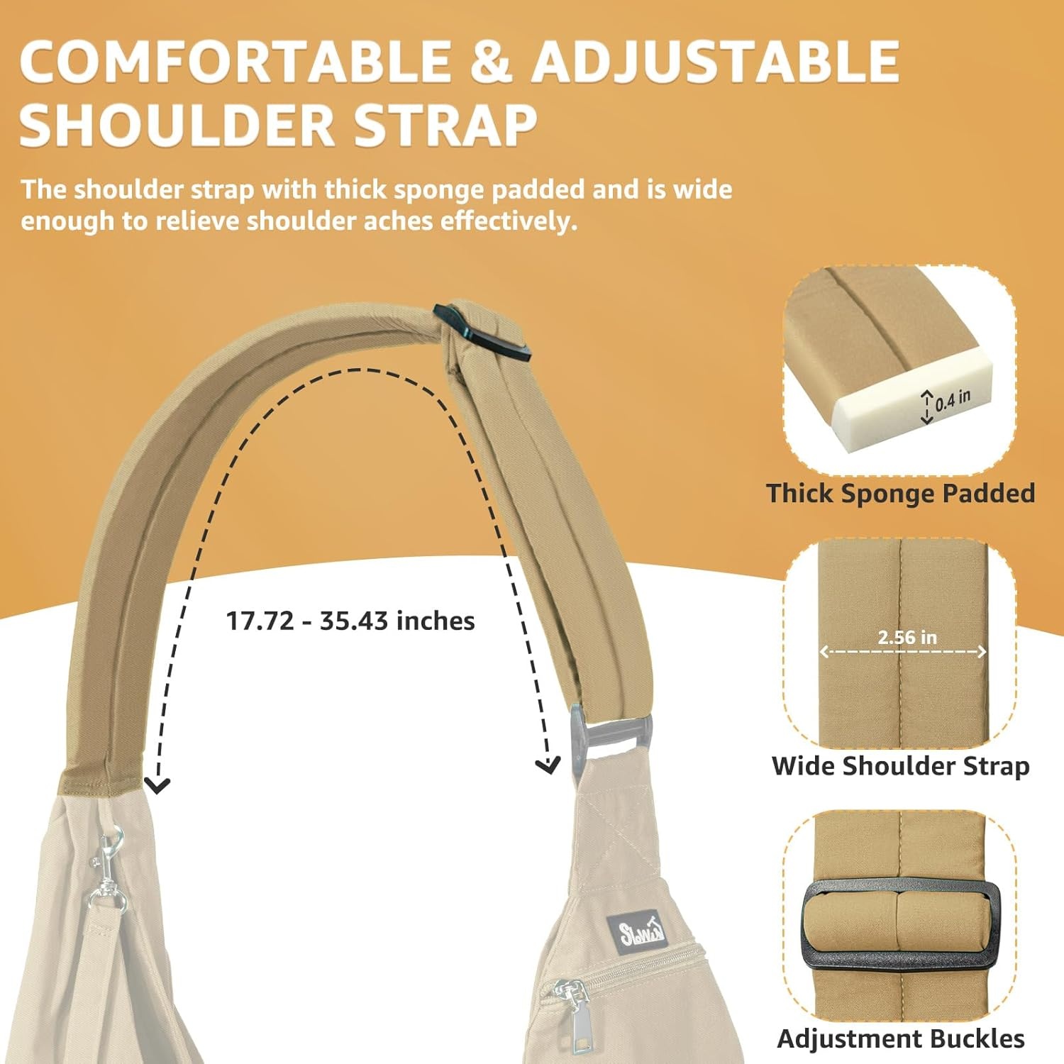 image:imageSlowTon Dog Carrier Sling Thick Padded Shoulder Strap Adjustable Dog Carriers for Small Dogs Puppy Carrier Purse for Pet Cat with Front Zipper Pocket Safety Belt Machine Washable Navy Knitted SLBrown WaterResistant