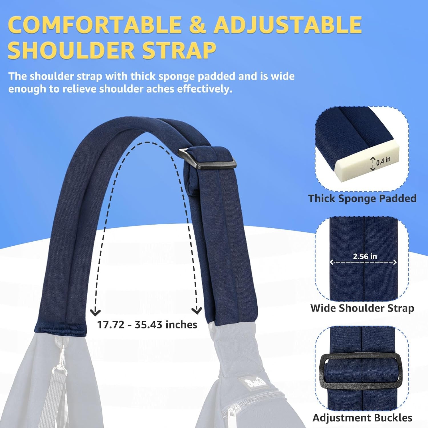 image:imageSlowTon Dog Carrier Sling Thick Padded Shoulder Strap Adjustable Dog Carriers for Small Dogs Puppy Carrier Purse for Pet Cat with Front Zipper Pocket Safety Belt Machine Washable Navy Knitted SFNavy Knitted Fabric