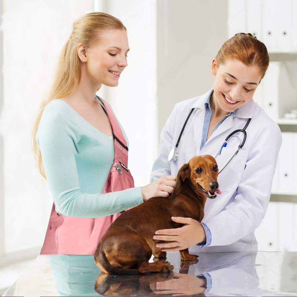 image:imageSlowTon Dog Carrier Sling Thick Padded Shoulder Strap Adjustable Dog Carriers for Small Dogs Puppy Carrier Purse for Pet Cat with Front Zipper Pocket Safety Belt Machine Washable Navy Knitted SIPeach Cotton Fabric