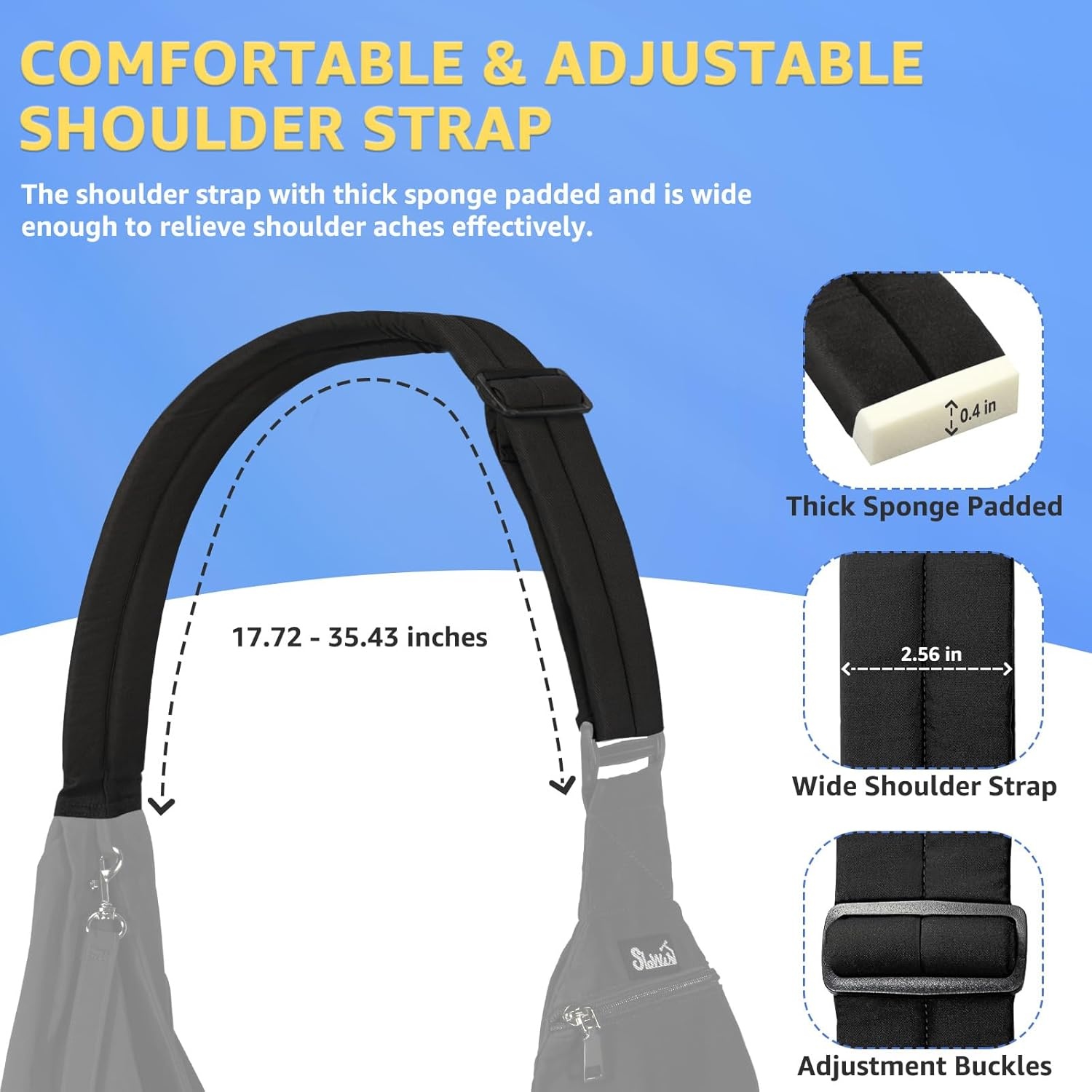 image:imageSlowTon Dog Carrier Sling Thick Padded Shoulder Strap Adjustable Dog Carriers for Small Dogs Puppy Carrier Purse for Pet Cat with Front Zipper Pocket Safety Belt Machine Washable Navy Knitted SCBlack WaterResistant