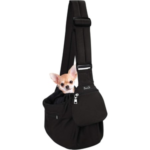 image:imageSlowTon Dog Carrier Sling  Hard Bottom Support Dog Carriers for Small Dogs with Adjustable Padded Shoudler Strap Dog Purse for Puppy Cat Pet with Drawstring Opening Storage Zipper Pockets GreyBlack