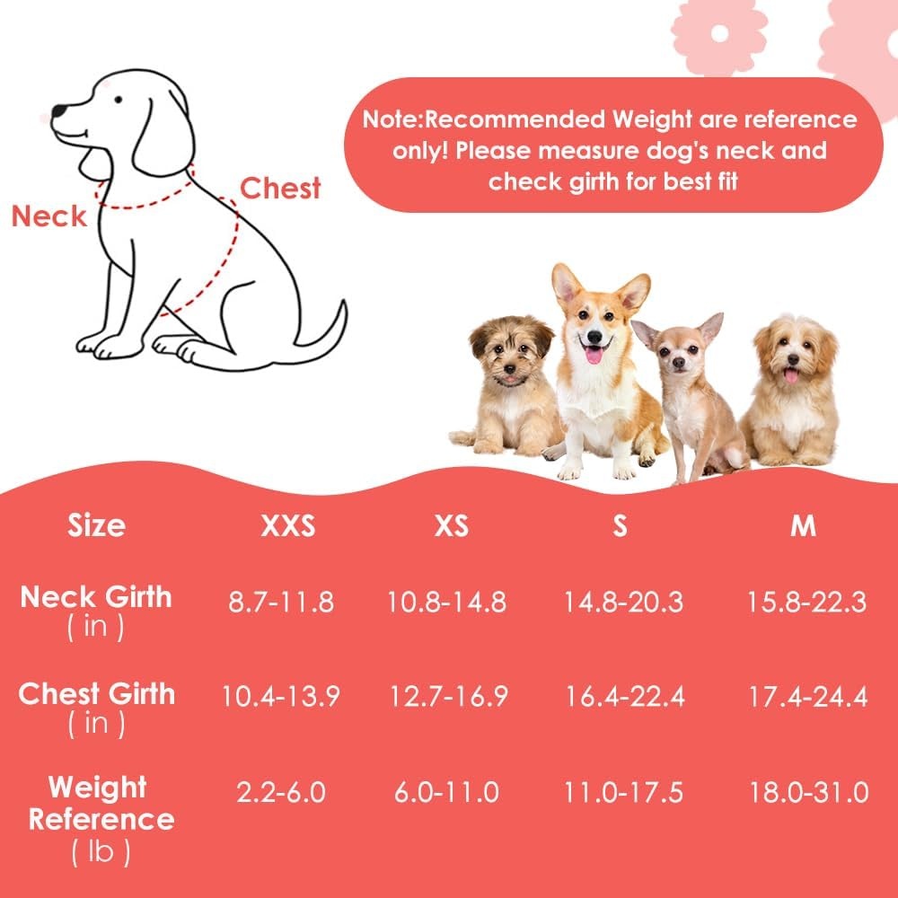image:imageSlowTon Dog Harness Small Sized Dog Soft XXS Dog Harness and Leash Set No Pull No Chock Adjustable Lightweight Puppy Harness for XS Small Medium Dogs Cats Purple Dasiy XXSPink Rose