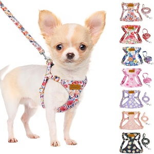 image:imageSlowTon Dog Harness Small Sized Dog  Soft XXS Dog Harness and Leash Set No Pull No Chock Adjustable Lightweight Puppy Harness for XS Small Medium Dogs Cats Purple Dasiy XXSFlower